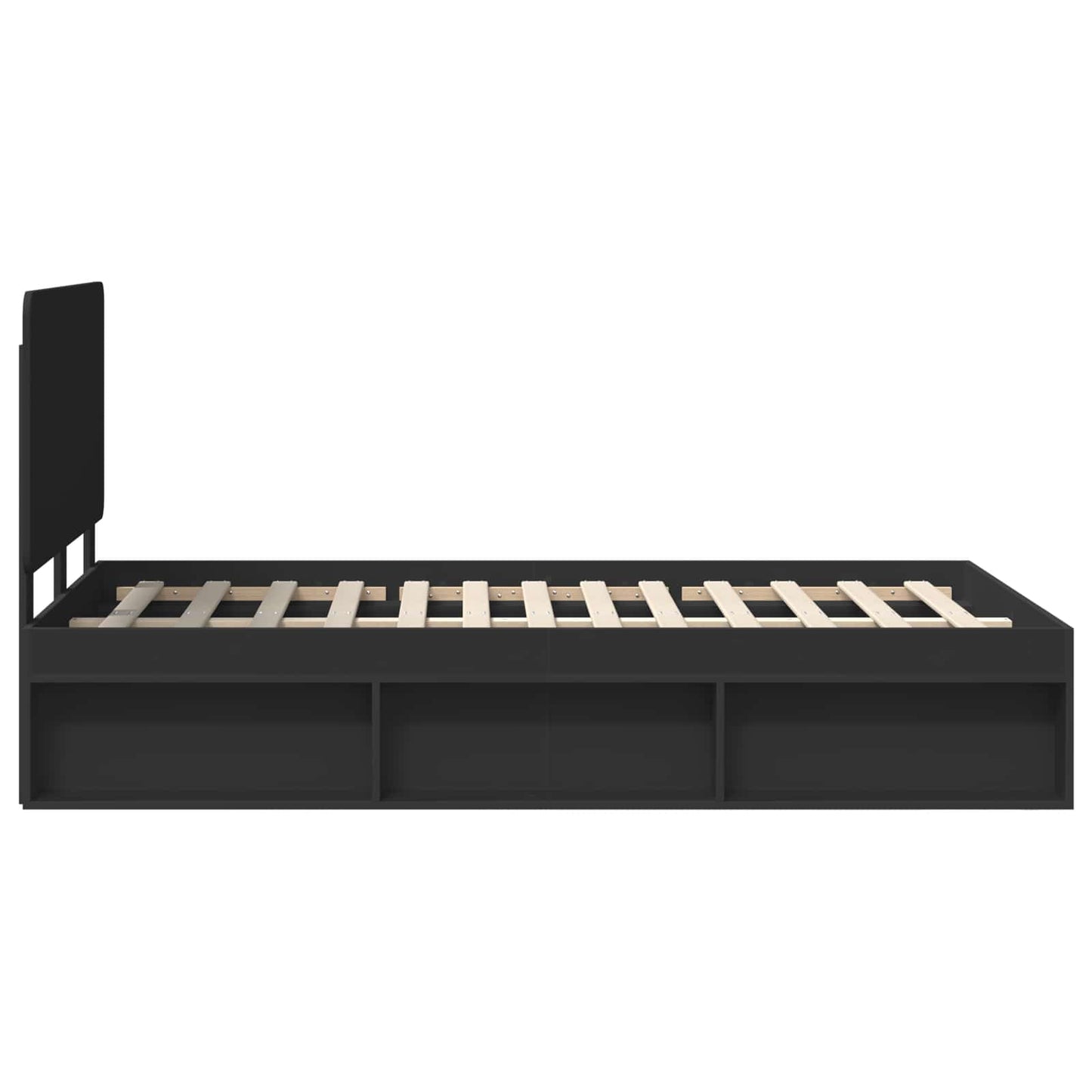 Bettrahmen Schwarz 120 x 200 cm Massives Kiefernholz