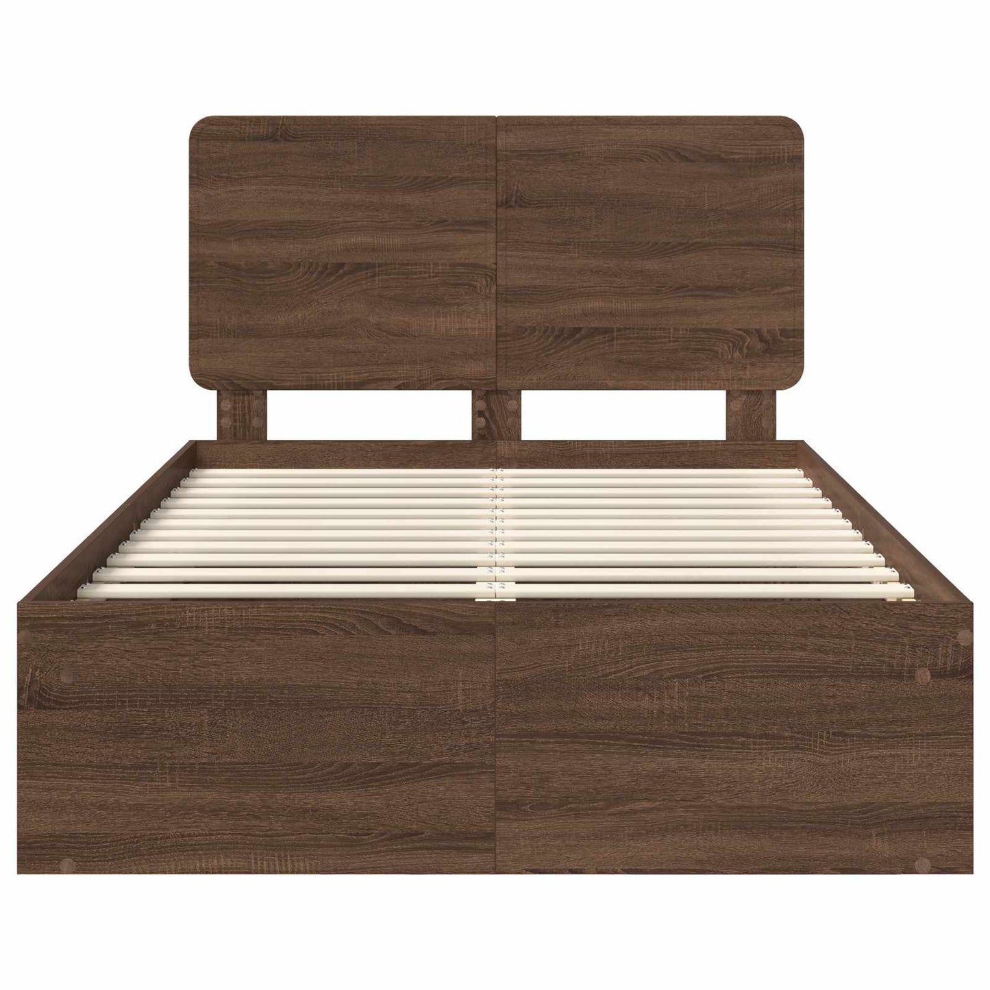 Bettrahmen Braun Eichen-Optik 120 x 200 cm Massives Kiefernholz