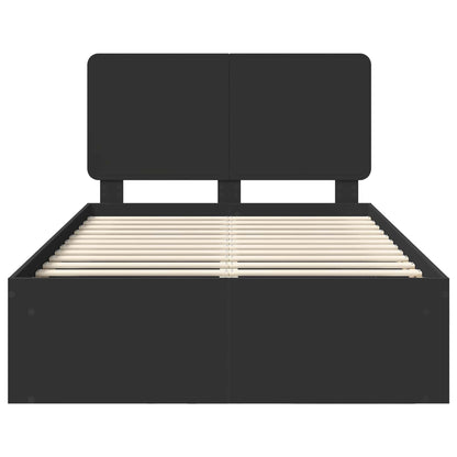 Bettrahmen Schwarz 120 x 190 cm Massives Kiefernholz