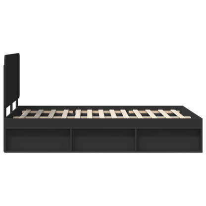 Bettrahmen Schwarz 120 x 190 cm Massives Kiefernholz