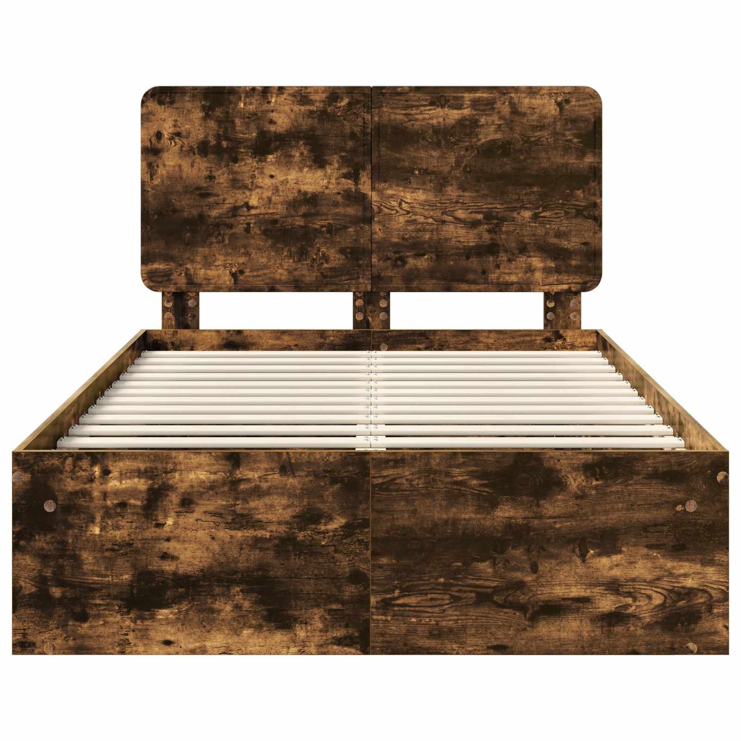 vidaXL Cadre de lit Chêne fumé 120 x 190 cm Bois de pin massif