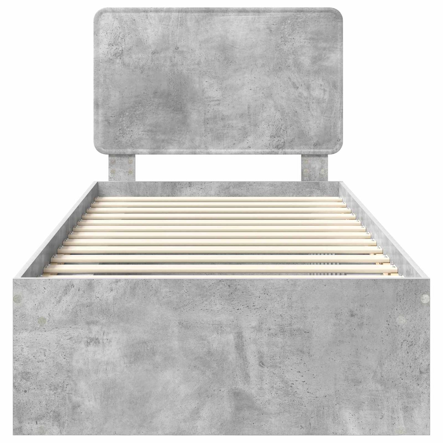 Bettrahmen Beton Grau 100 x 200 cm Massives Kiefernholz