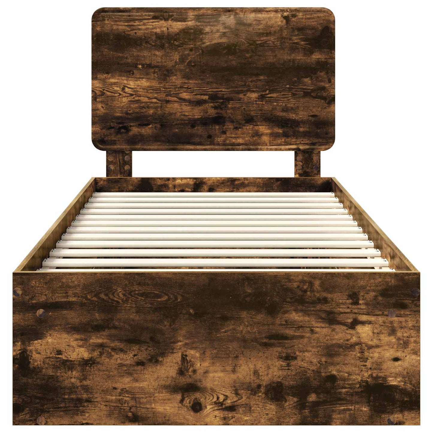 Bettrahmen Geräucherte Eiche 100 x 200 cm Massives Kiefernholz
