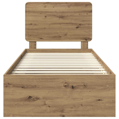 Bettrahmen mit Kopfteil Kunsthandwerk Eiche 100 x 200 cm