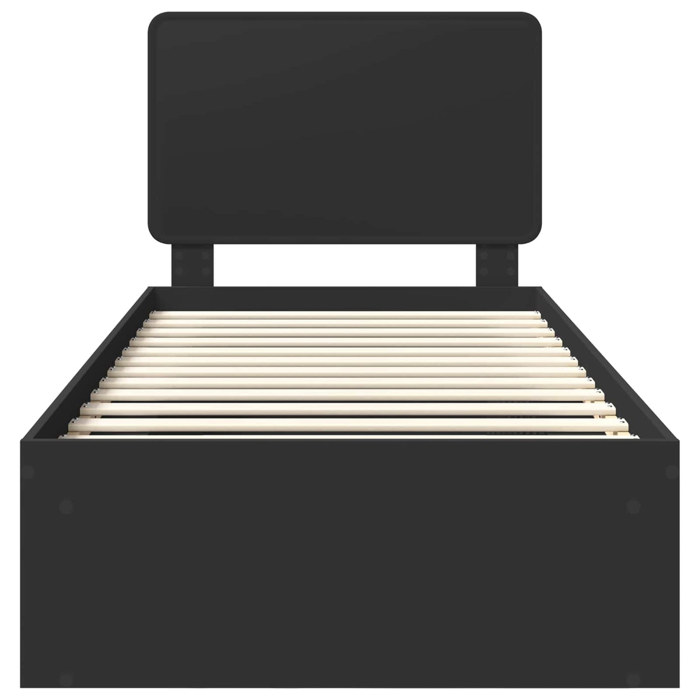 Bettrahmen Schwarz 90 x 200 cm Massives Kiefernholz