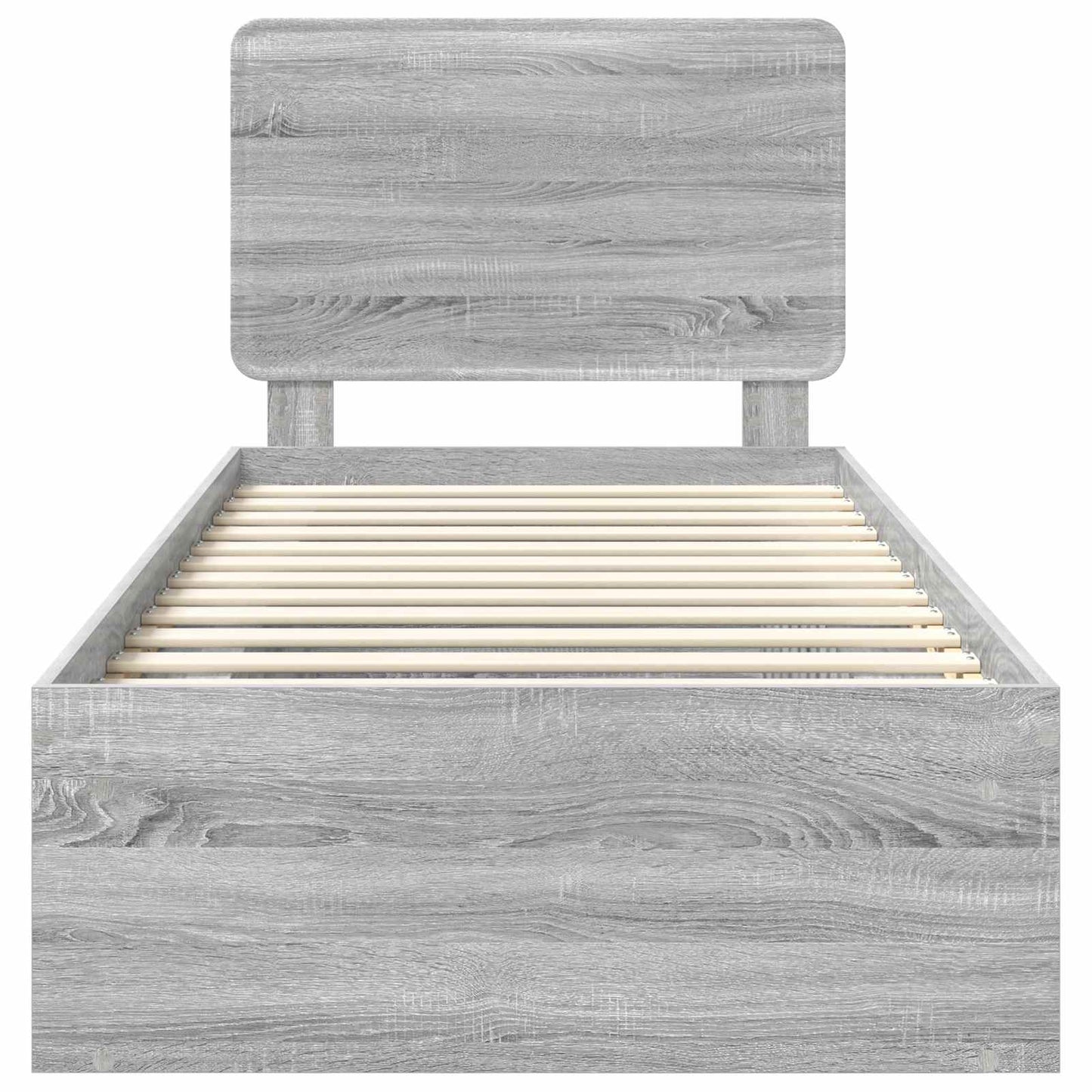 vidaXL Cadre de lit Gris Sonoma 90 x 200 cm Bois de pin massif