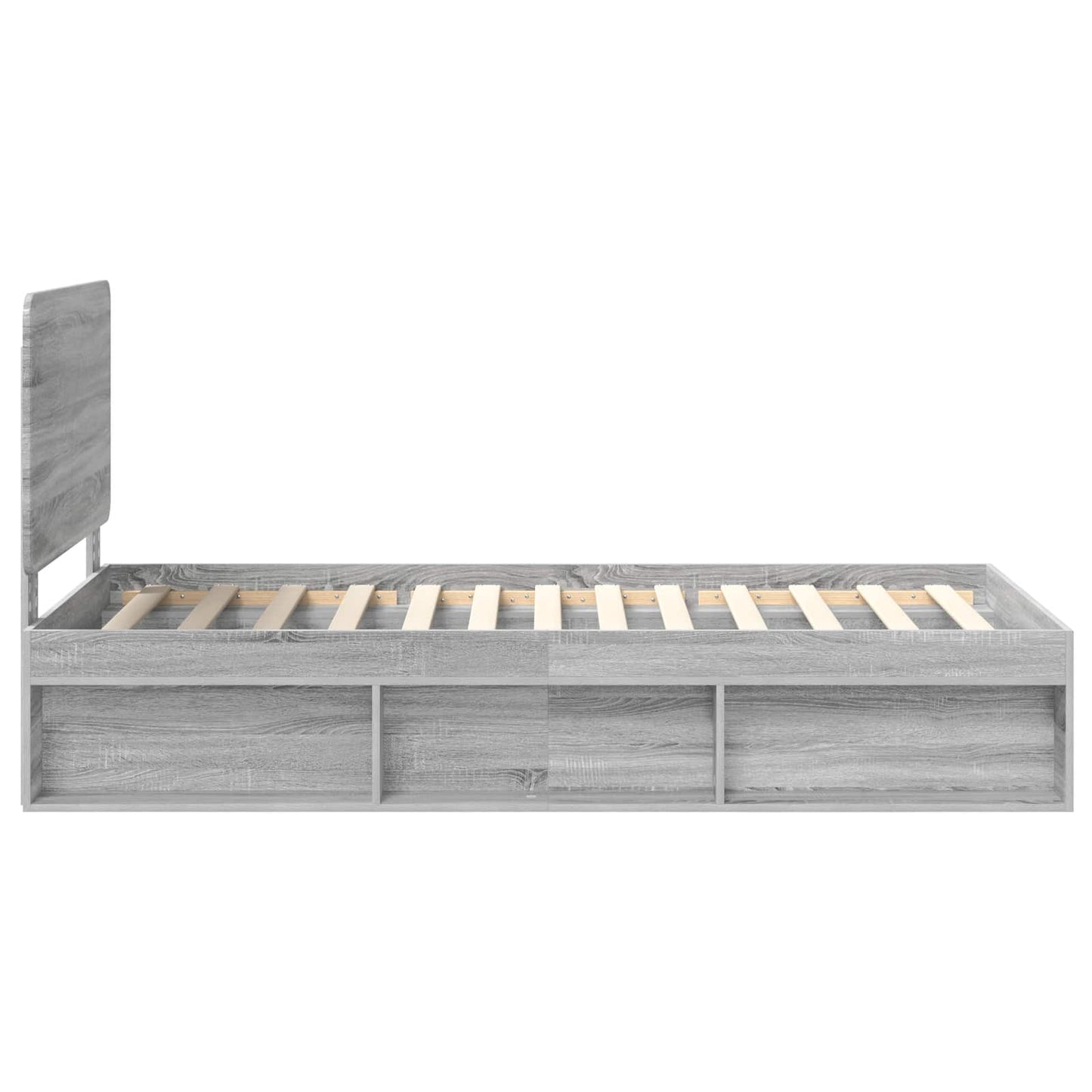 vidaXL Cadre de lit Gris Sonoma 90 x 200 cm Bois de pin massif