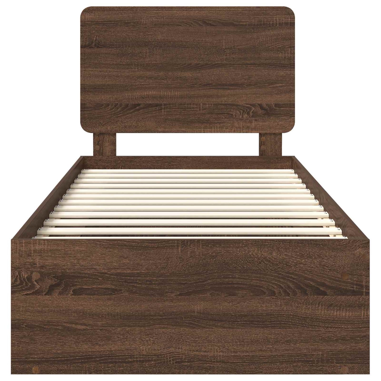 Bettrahmen Braun Eichen-Optik 75 x 190 cm Massives Kiefernholz