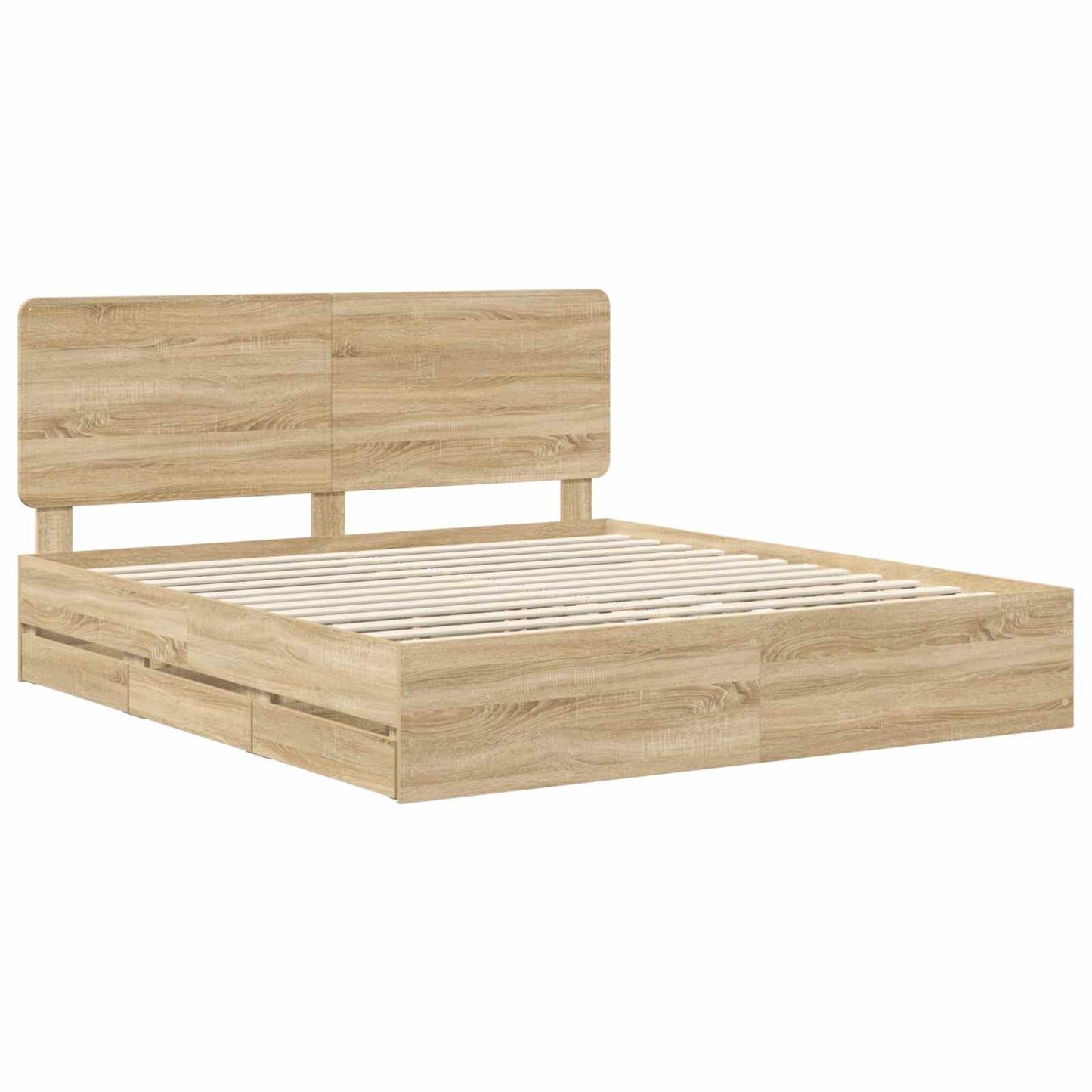 vidaXL Bettrahmen Sonoma-Eiche 200 x 200 cm Ingenieurs Holz