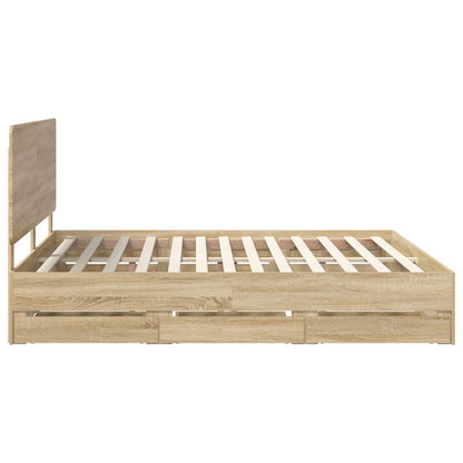 vidaXL Bettrahmen Sonoma-Eiche 180 x 200 cm Ingenieurs Holz