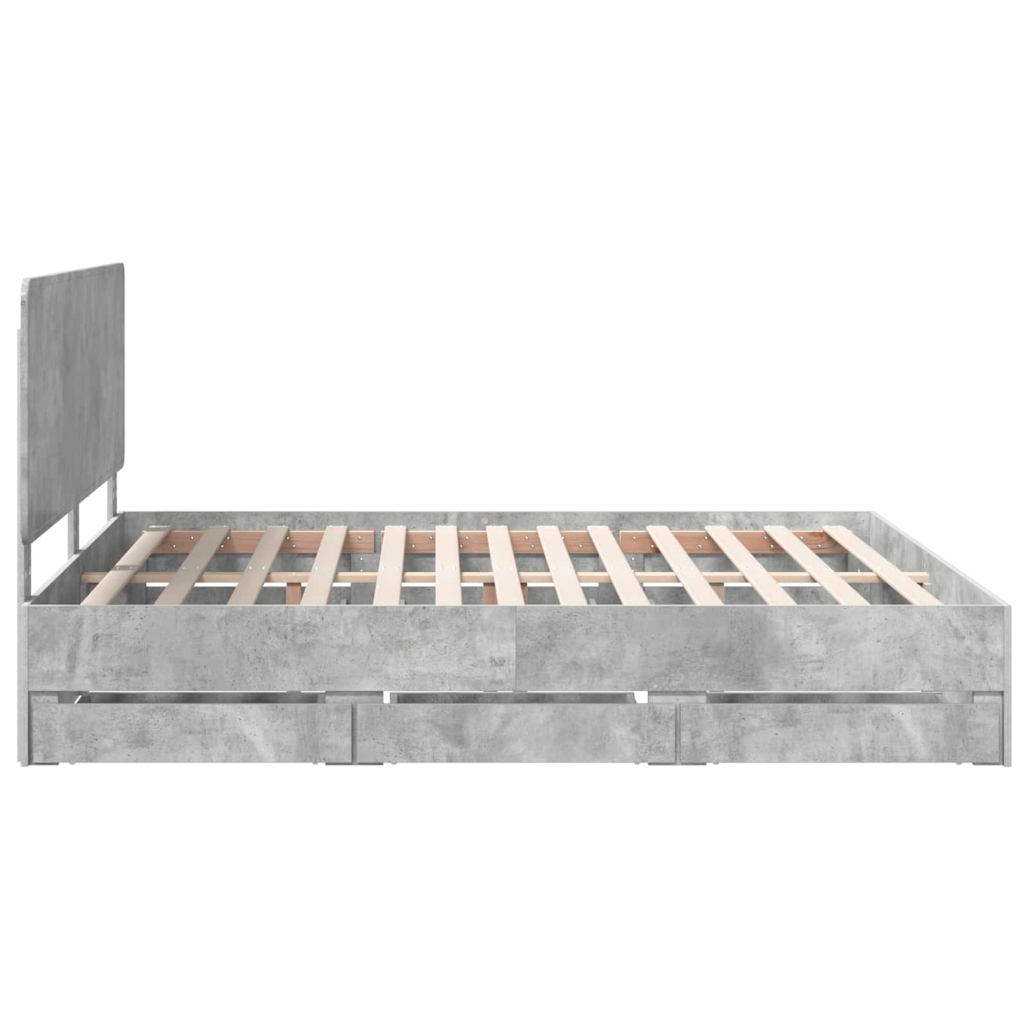 vidaXL Cadre de lit avec tête de lit Gris Ciment 180 x 200 cm Bois d'ingénierie