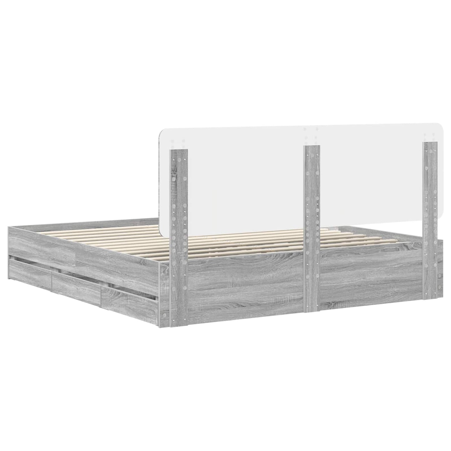 vidaXL Bettrahmen Graues Sonoma 180 x 200 cm Ingenieurs Holz