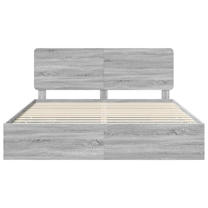 vidaXL Bettrahmen Graues Sonoma 180 x 200 cm Ingenieurs Holz