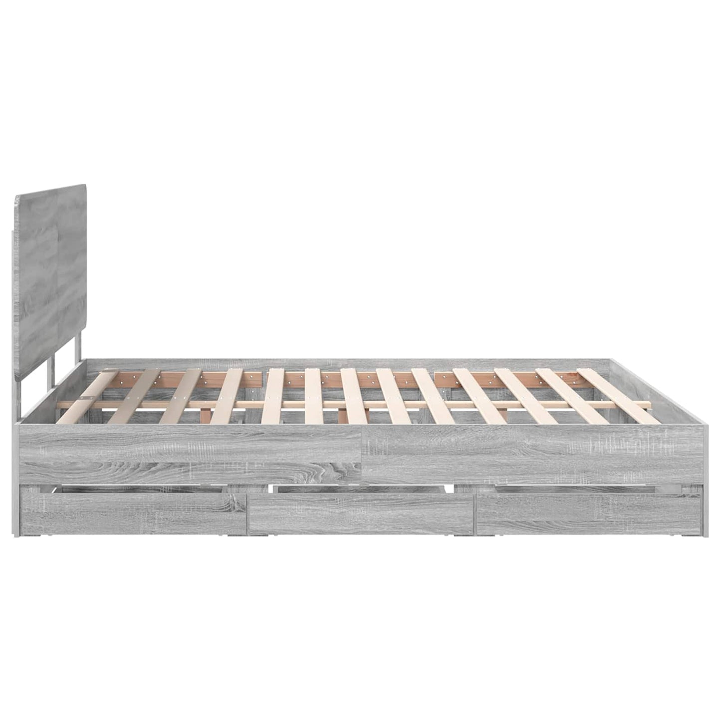 vidaXL Bettrahmen Graues Sonoma 180 x 200 cm Ingenieurs Holz