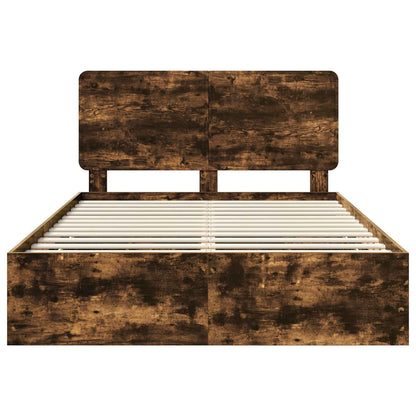 vidaXL Bettrahmen Geräucherte Eiche 160 x 200 cm Ingenieurs Holz