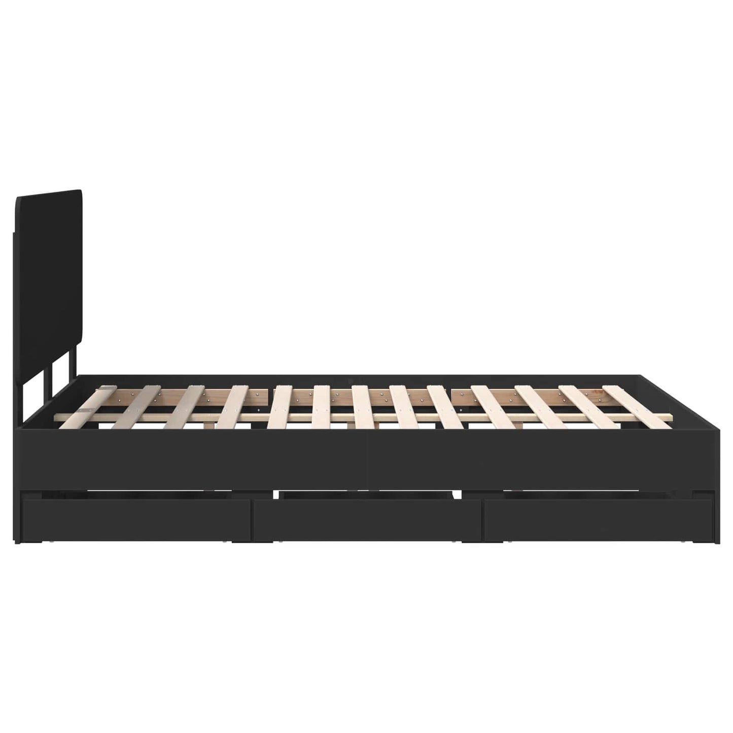 vidaXL Bettrahmen mit Schubladen Schwarz 140 x 190 cm Ingenieurs Holz