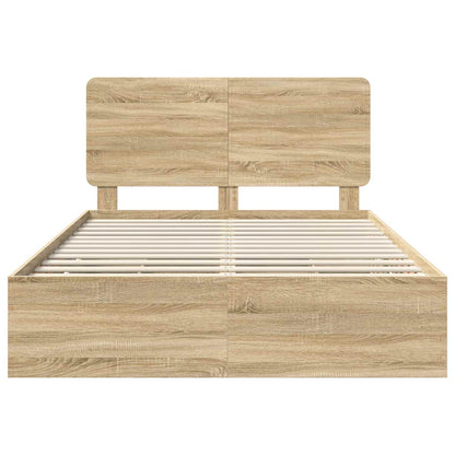 vidaXL Bettrahmen Sonoma-Eiche 140 x 190 cm Ingenieurs Holz