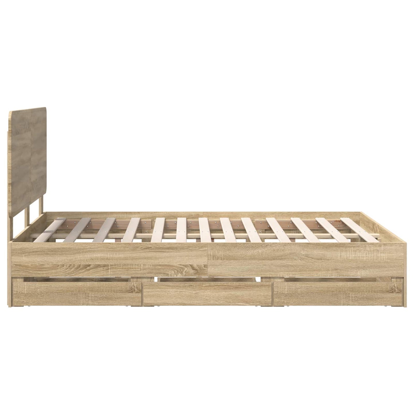 vidaXL Bettrahmen Sonoma-Eiche 140 x 190 cm Ingenieurs Holz