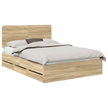 vidaXL Bettrahmen Sonoma-Eiche 140 x 200 cm Ingenieurs Holz