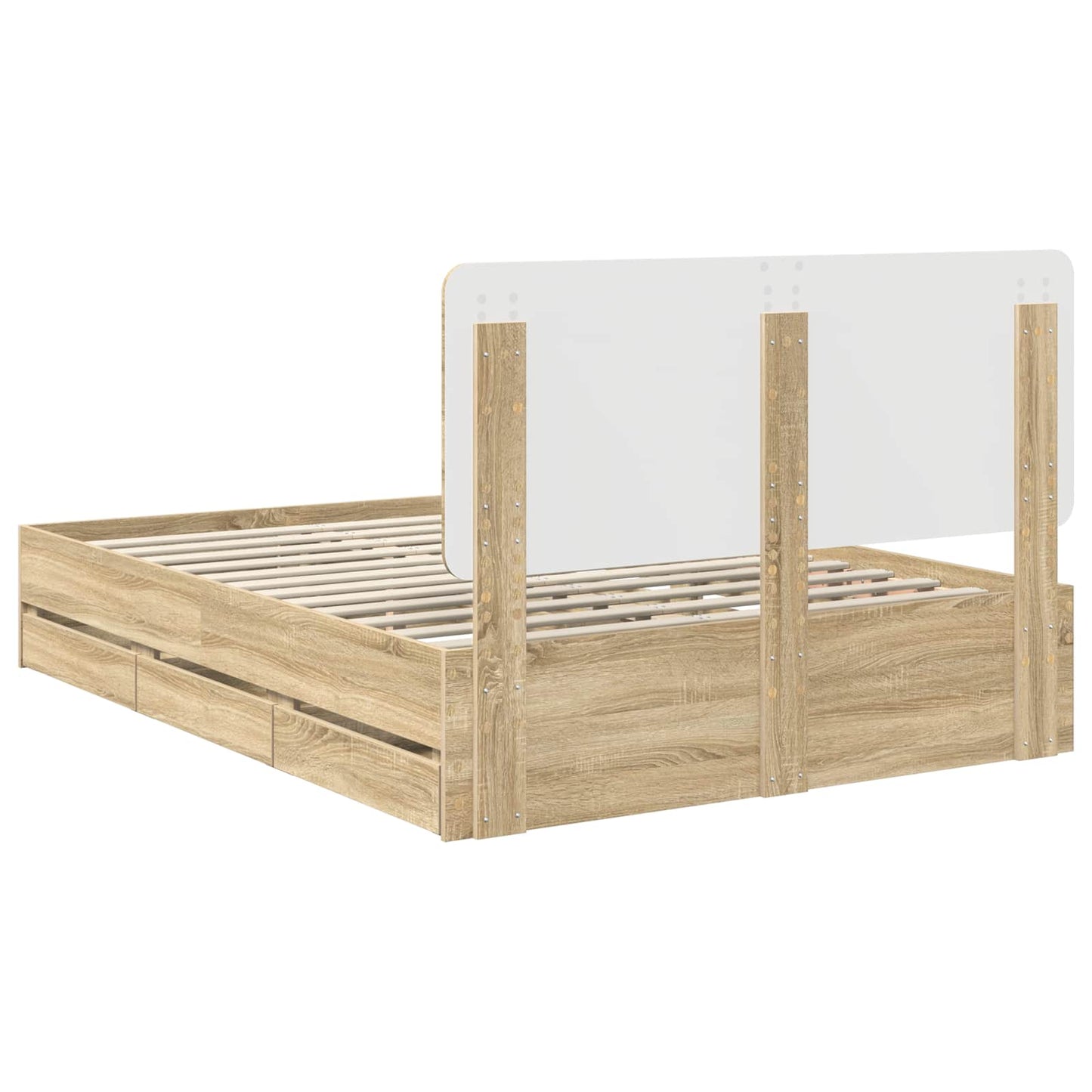 vidaXL Bettrahmen Sonoma-Eiche 140 x 200 cm Ingenieurs Holz