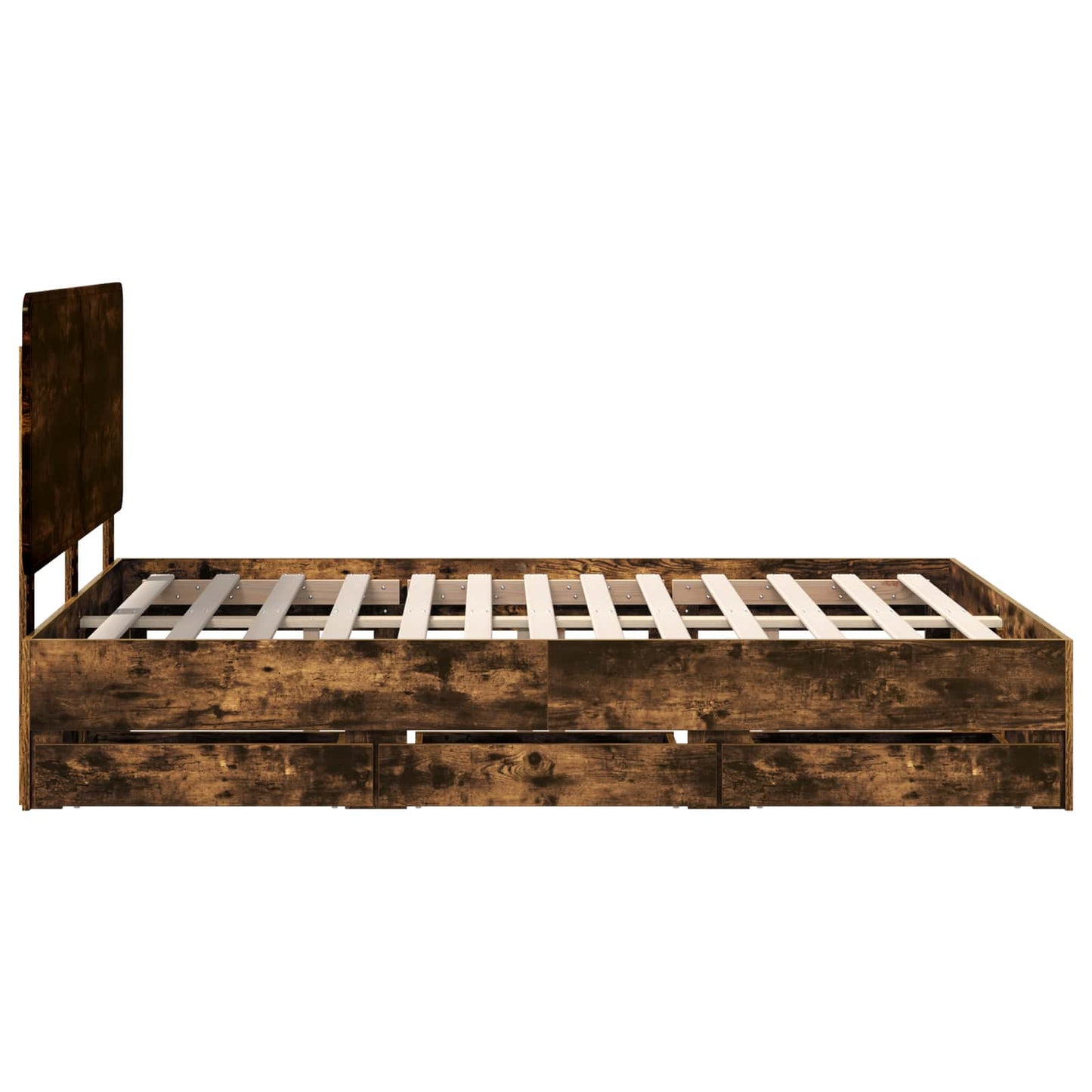 vidaXL Bettrahmen Geräucherte Eiche 140 x 200 cm Ingenieurs Holz