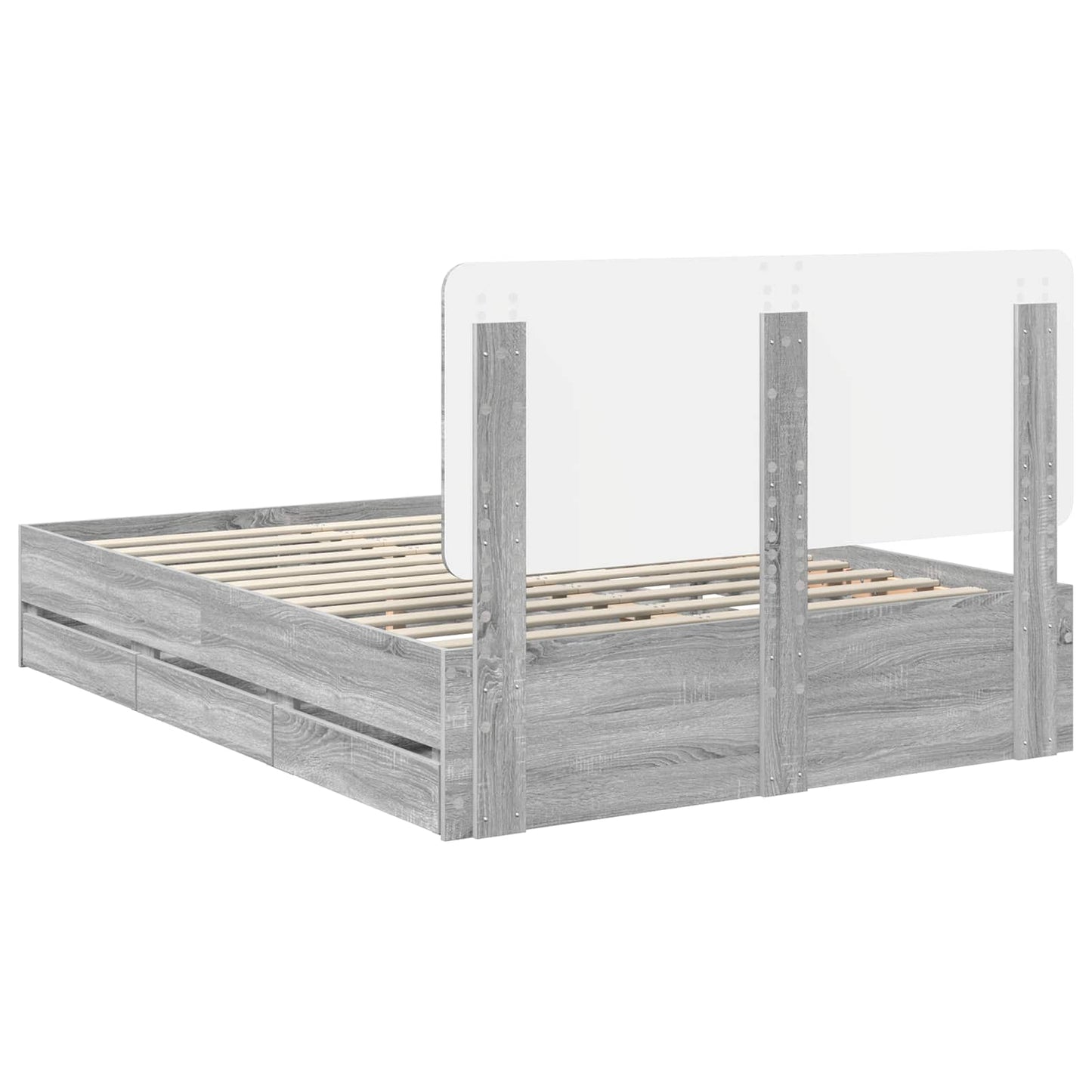 vidaXL Cadre de lit Gris sonoma 140 x 200 cm Bois d'ingénierie