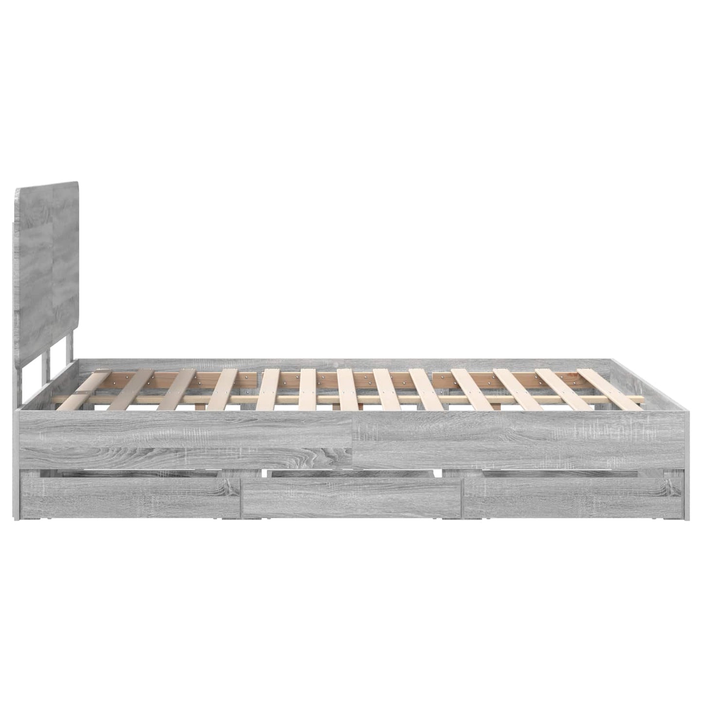 vidaXL Cadre de lit Gris sonoma 140 x 200 cm Bois d'ingénierie