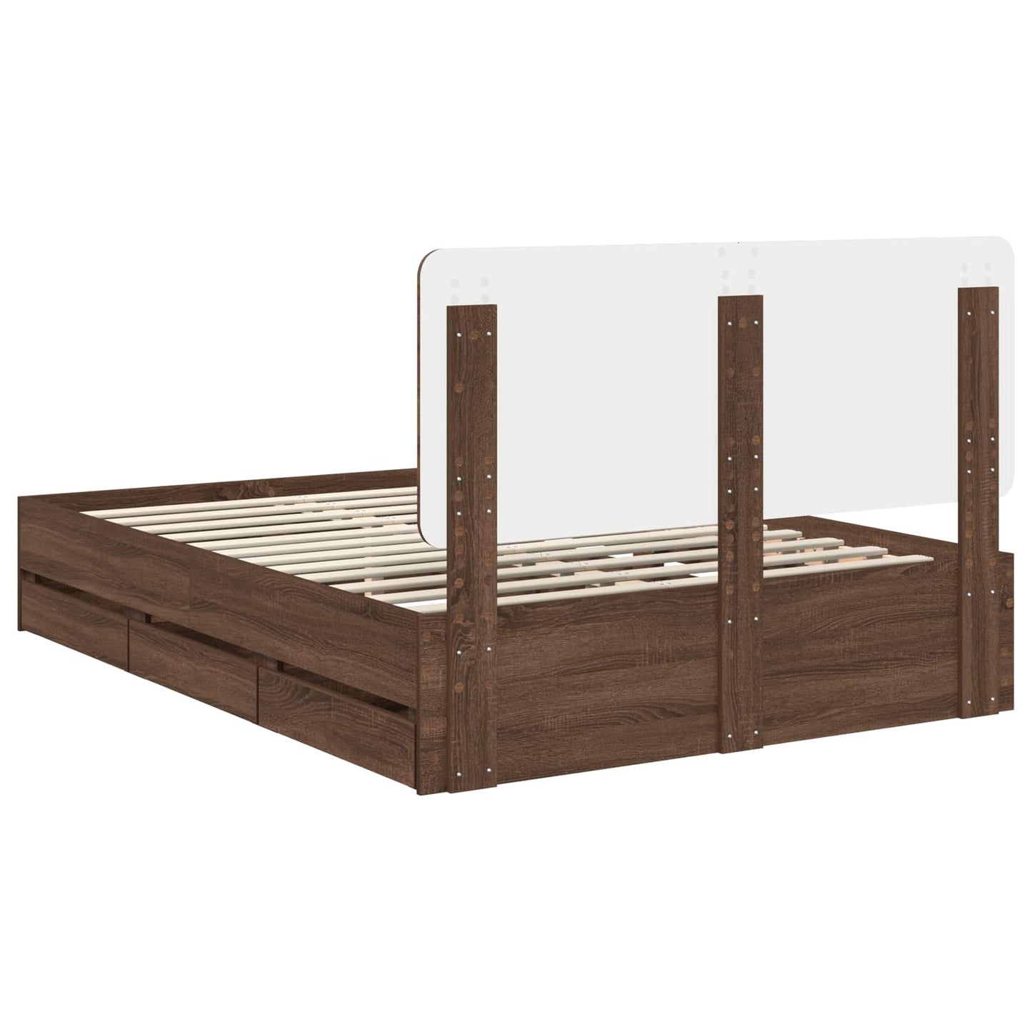 vidaXL Bettrahmen Braun Eichen-Optik 140 x 200 cm Ingenieurs Holz