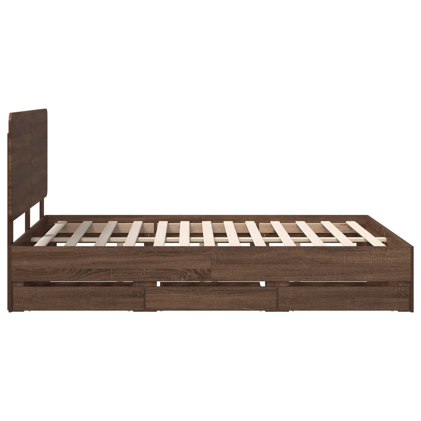 vidaXL Bettrahmen Braun Eichen-Optik 140 x 200 cm Ingenieurs Holz