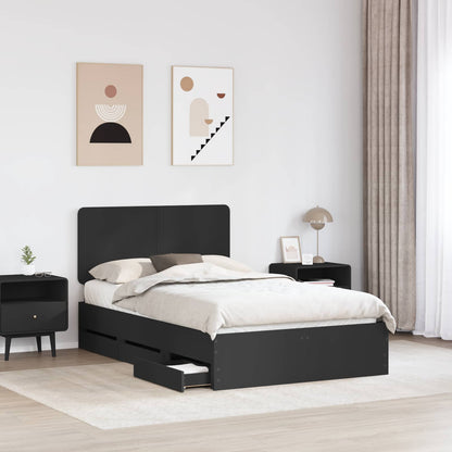 vidaXL Bettrahmen mit Schubladen Schwarz 120 x 190 cm Ingenieurs Holz