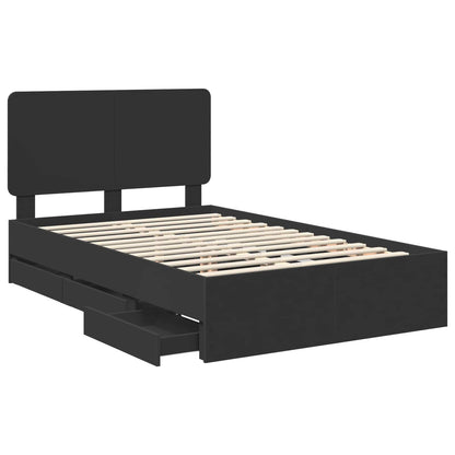 vidaXL Bettrahmen mit Schubladen Schwarz 120 x 190 cm Ingenieurs Holz
