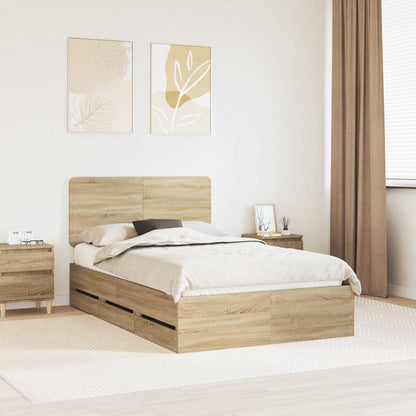 vidaXL Bettrahmen Sonoma-Eiche 120 x 190 cm Ingenieurs Holz