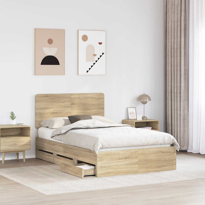 vidaXL Bettrahmen Sonoma-Eiche 120 x 190 cm Ingenieurs Holz