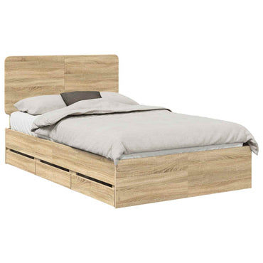 vidaXL Bettrahmen Sonoma-Eiche 120 x 190 cm Ingenieurs Holz