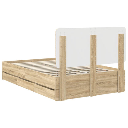 vidaXL Bettrahmen Sonoma-Eiche 120 x 190 cm Ingenieurs Holz