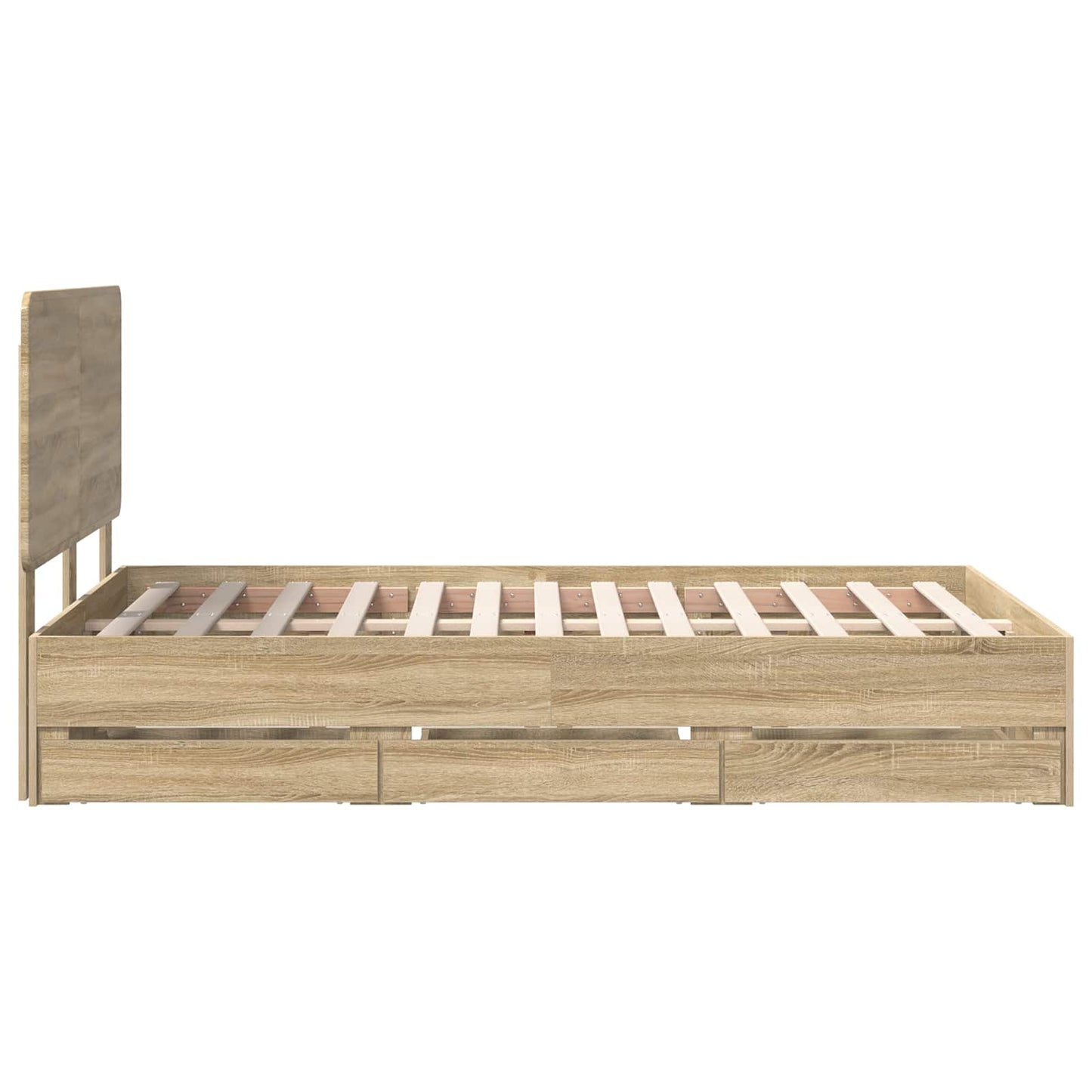 vidaXL Bettrahmen Sonoma-Eiche 120 x 190 cm Ingenieurs Holz