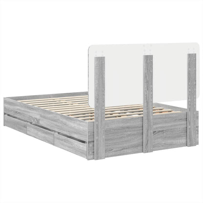 vidaXL Bettrahmen Graues Sonoma 120 x 190 cm Ingenieurs Holz