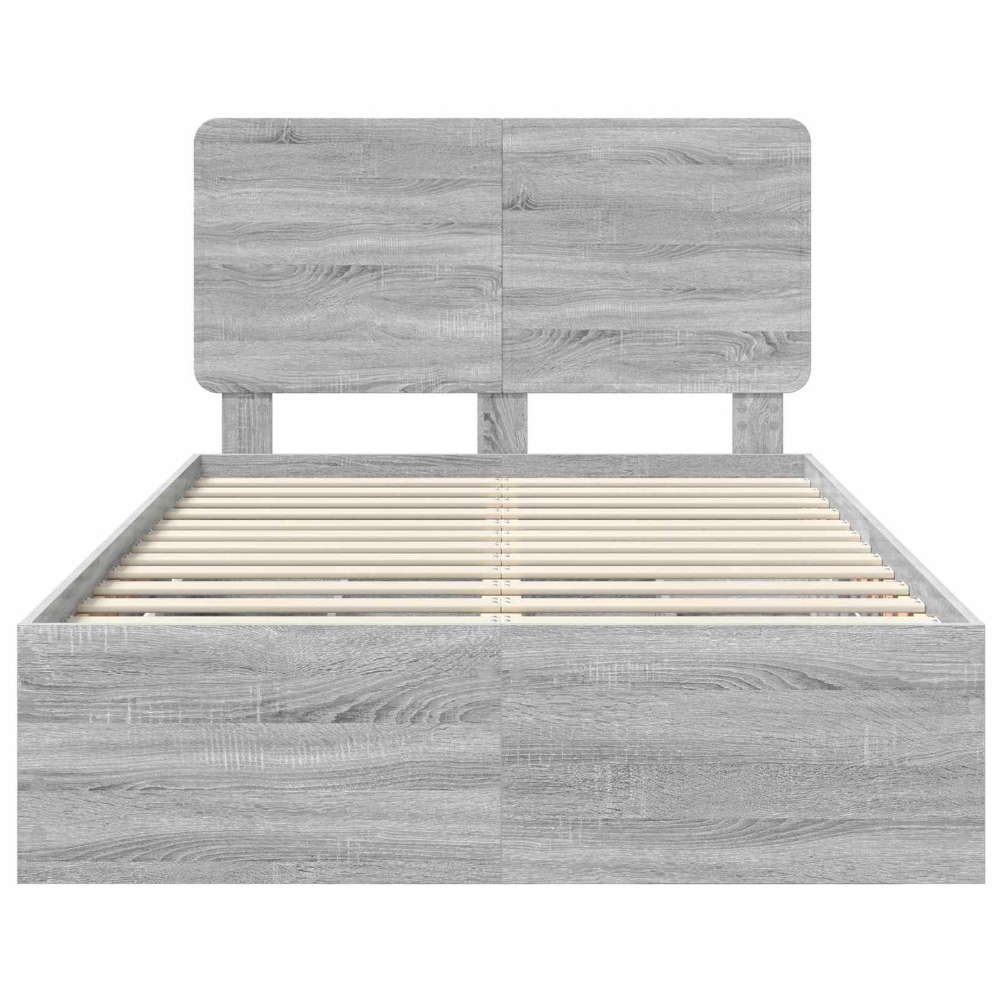 vidaXL Bettrahmen Graues Sonoma 120 x 190 cm Ingenieurs Holz