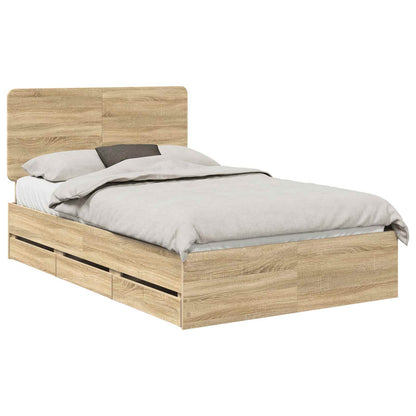 vidaXL Bettrahmen Sonoma-Eiche 120 x 200 cm Ingenieurs Holz