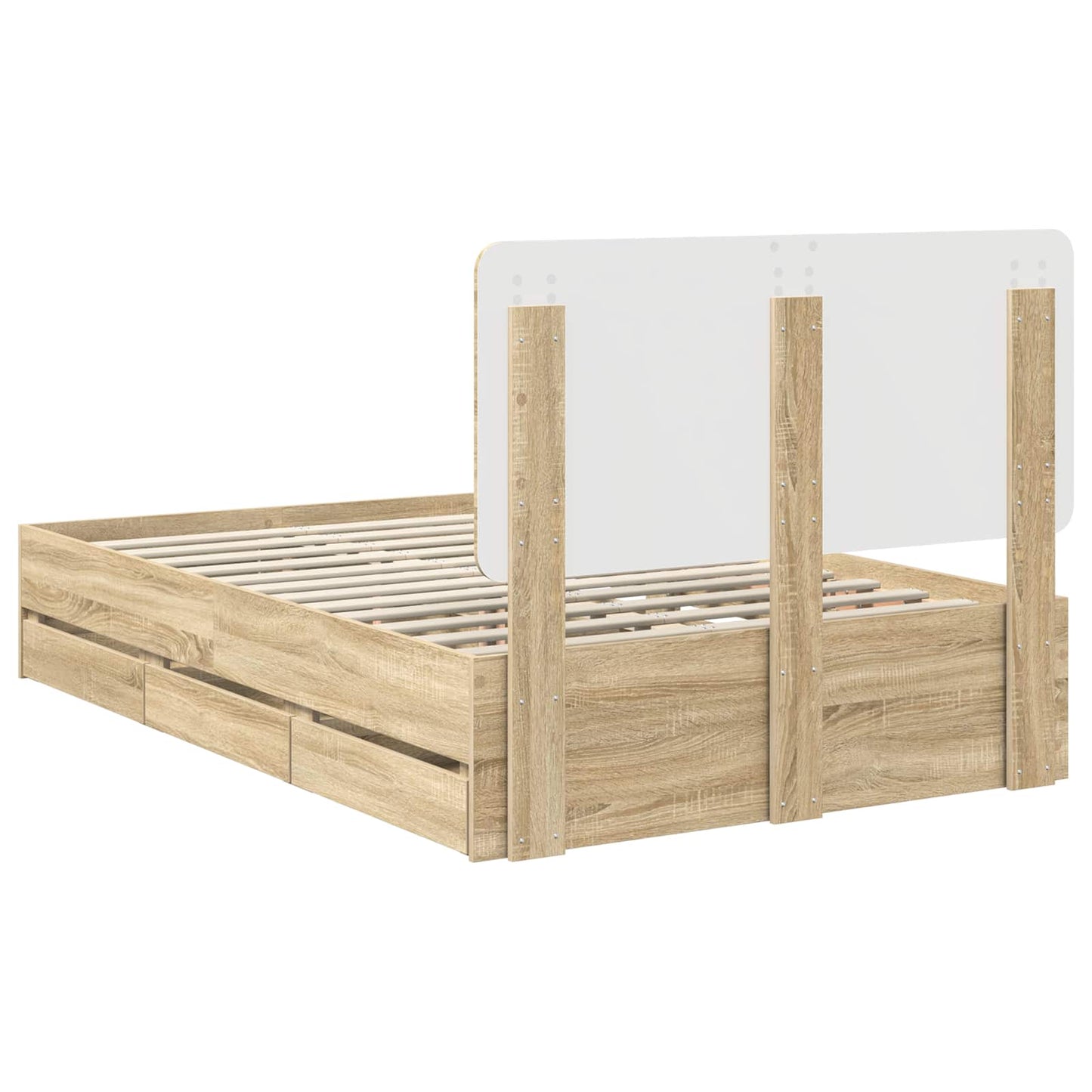 vidaXL Bettrahmen Sonoma-Eiche 120 x 200 cm Ingenieurs Holz