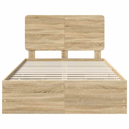 vidaXL Bettrahmen Sonoma-Eiche 120 x 200 cm Ingenieurs Holz