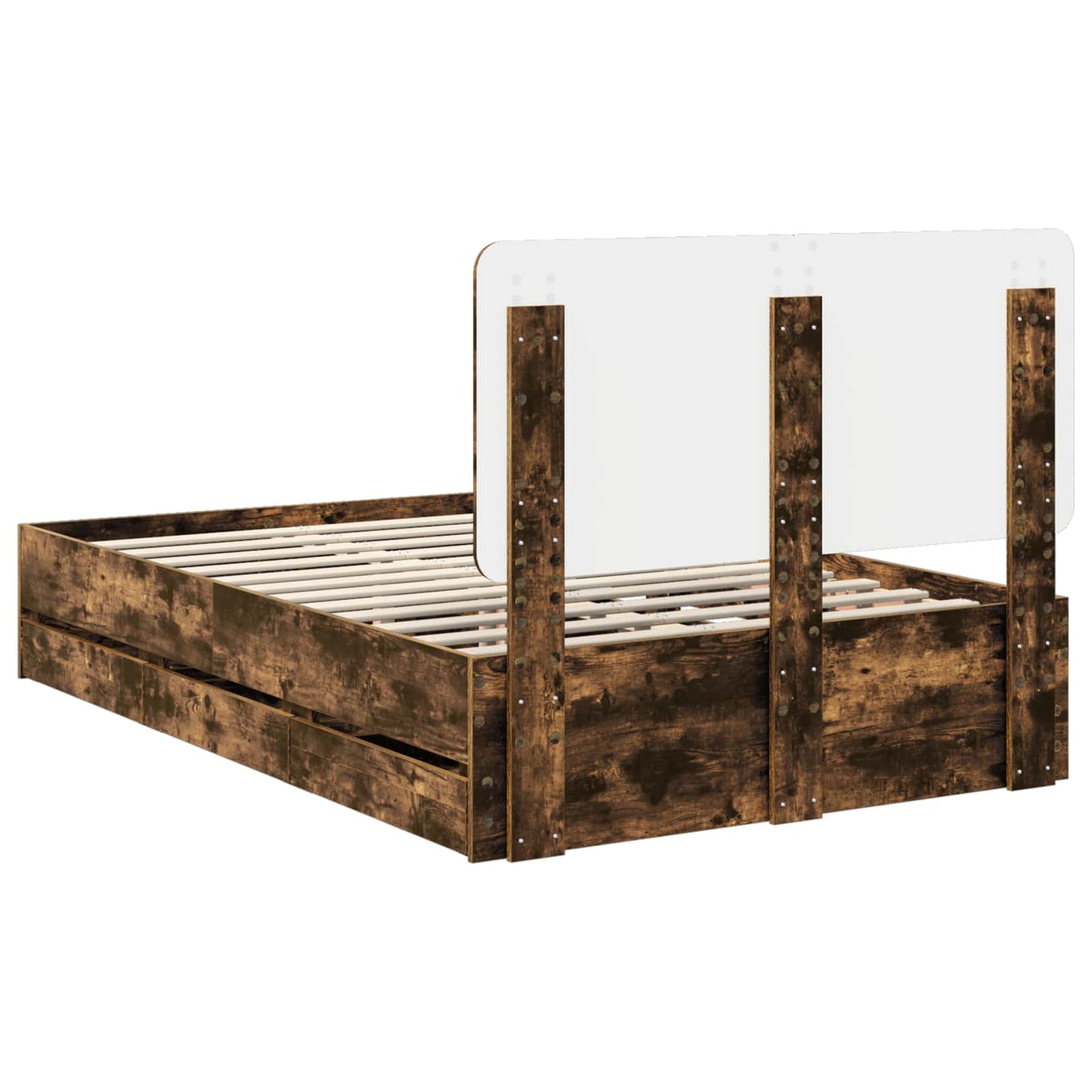 Bettrahmen Geräucherte Eiche 120 x 200 cm Ingenieurs Holz