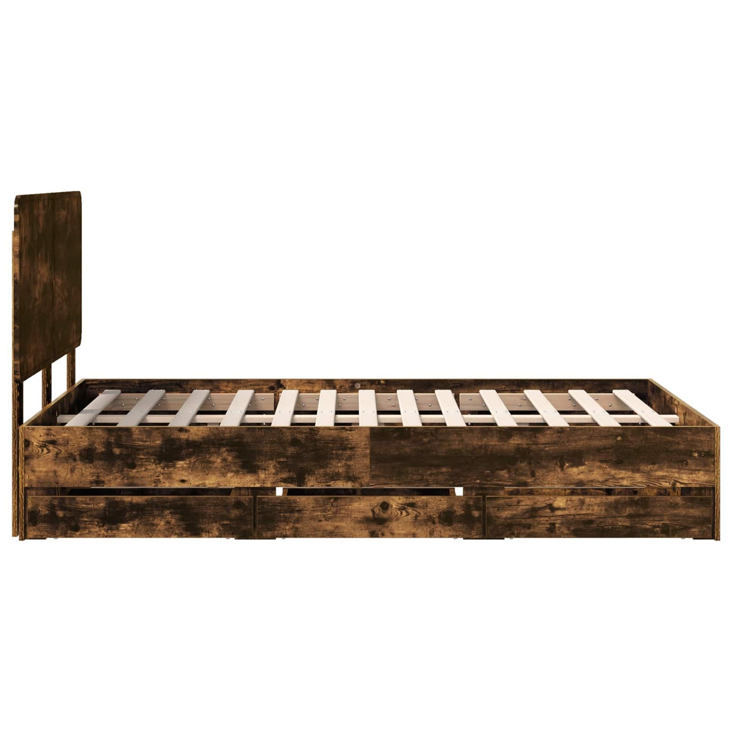 Bettrahmen Geräucherte Eiche 120 x 200 cm Ingenieurs Holz