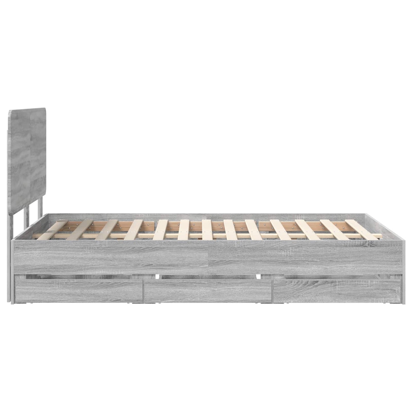 vidaXL Bettrahmen Graues Sonoma 120 x 200 cm Ingenieurs Holz