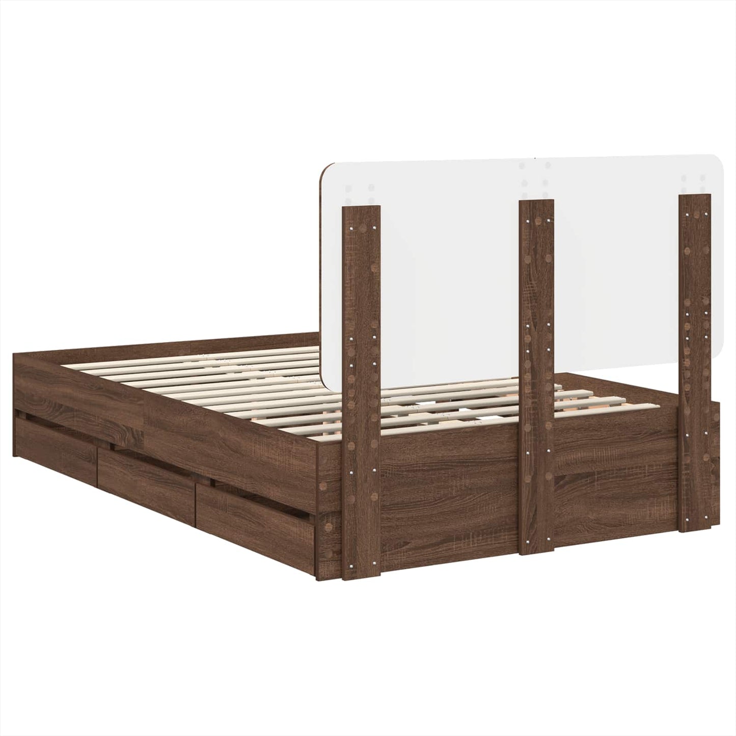 vidaXL Bettrahmen Braun Eichen-Optik 120 x 200 cm Ingenieurs Holz
