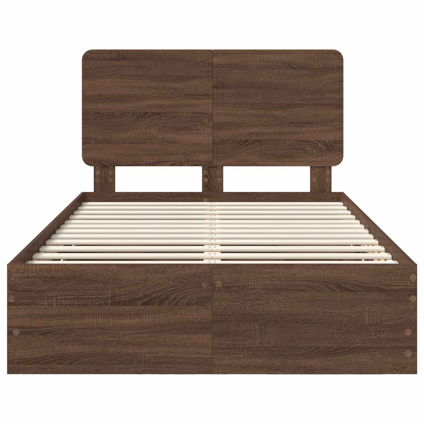 vidaXL Bettrahmen Braun Eichen-Optik 120 x 200 cm Ingenieurs Holz