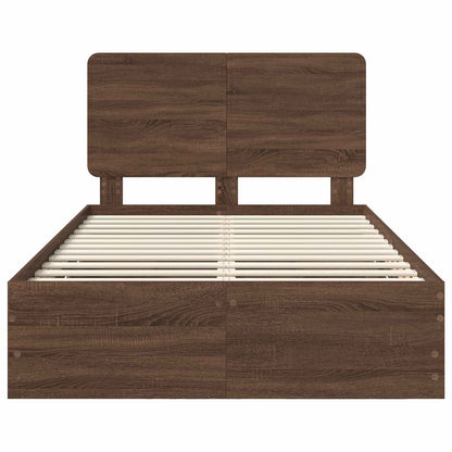 vidaXL Bettrahmen Braun Eichen-Optik 120 x 200 cm Ingenieurs Holz