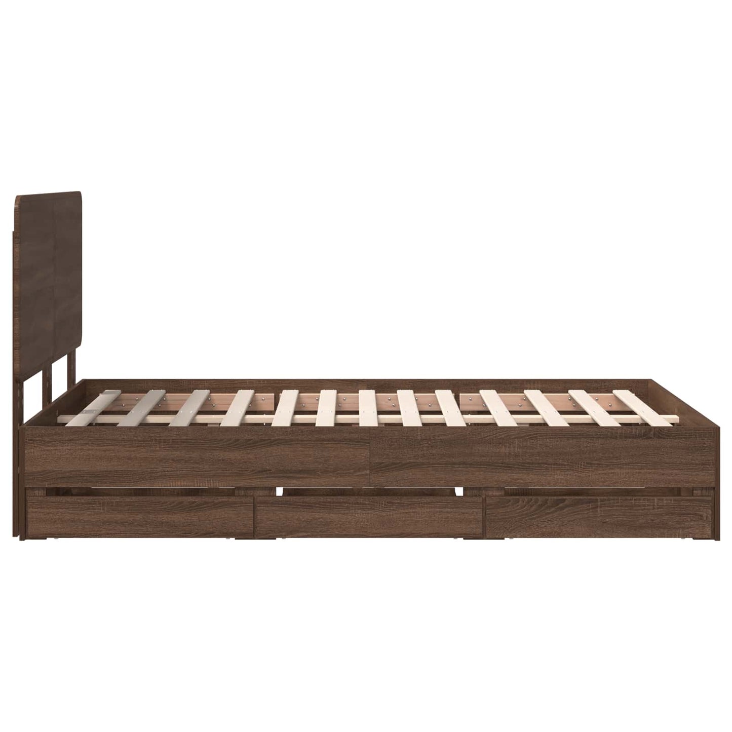 vidaXL Bettrahmen Braun Eichen-Optik 120 x 200 cm Ingenieurs Holz
