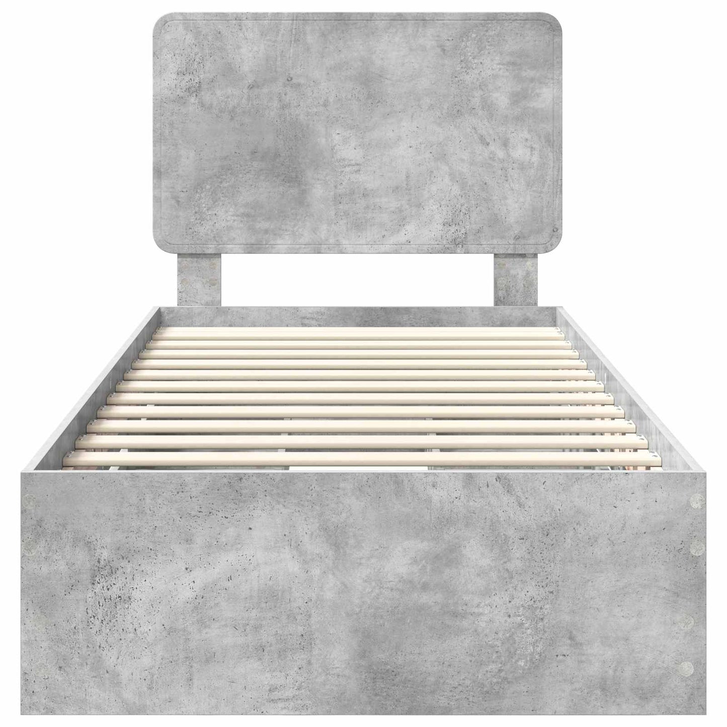 vidaXL Bettrahmen mit Kopfteil Beton Grau 100 x 200 cm Ingenieurs Holz