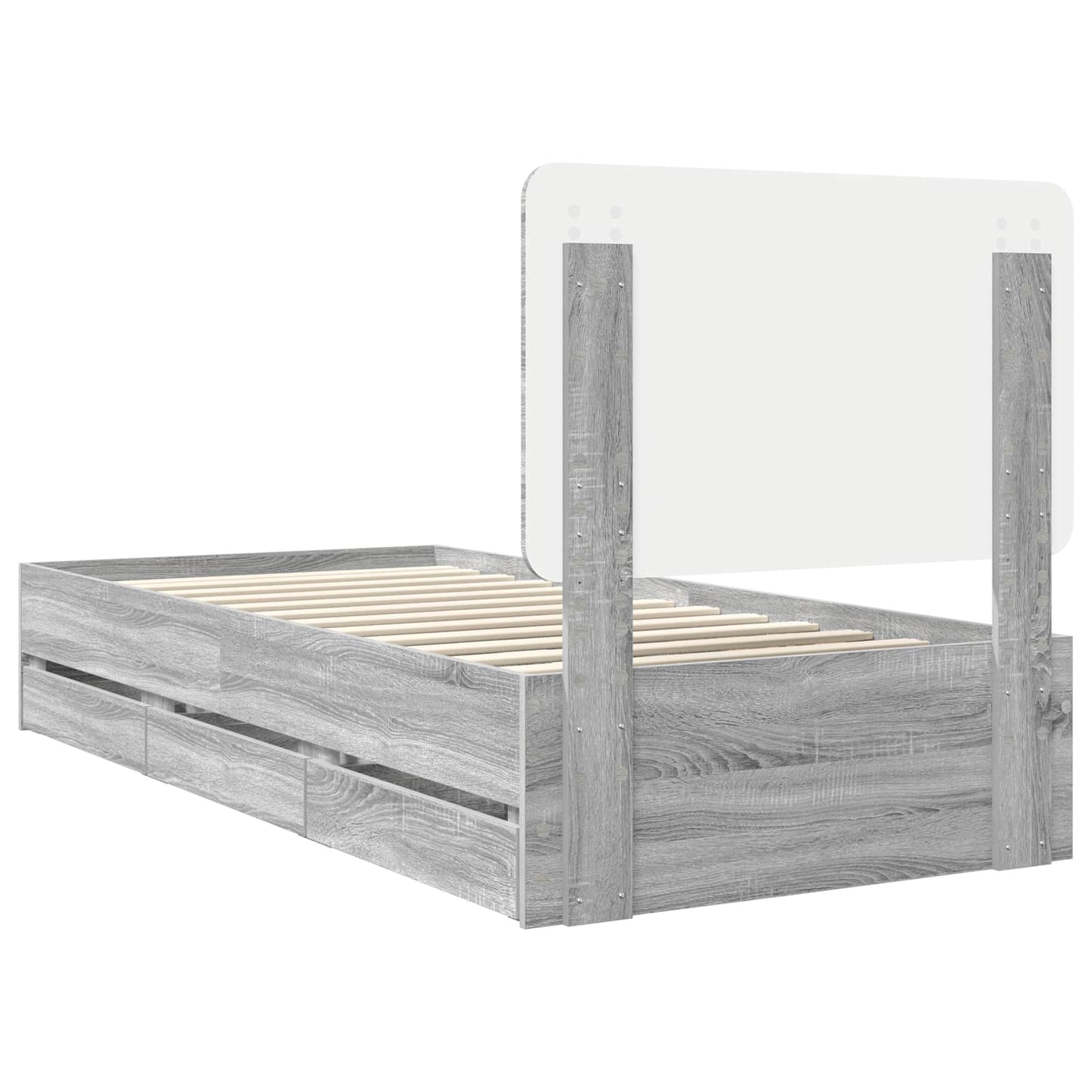 vidaXL Bettrahmen Graues Sonoma 100 x 200 cm Ingenieurs Holz